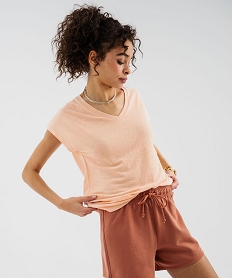 GEMO Chemise manches longues lin et viscose femme blanc standard