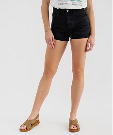 GEMO Short en toile denim coupe mom femme noir standard