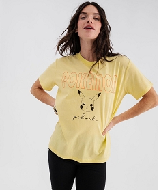 GEMO Tee-shirt manches courtes avec motif Pikachu femme - Pokemon Jaune