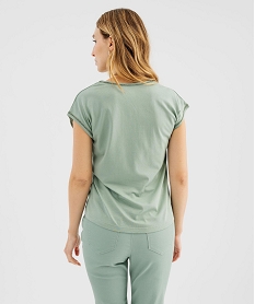 tee-shirt a manches courtes avec finitions scintillantes femme vert t-shirts manches courtesK990401_3