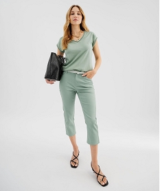 tee-shirt a manches courtes avec finitions scintillantes femme vert t-shirts manches courtesK990401_4