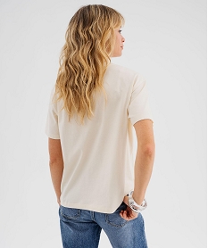 GEMO Tee-shirt manches courtes imprimé femme - Pink Floyd blanc standard