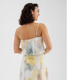 top a fines bretelles court et blousant femme jaune blousesK997501_3