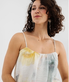 top a fines bretelles court et blousant femme jaune blousesK997501_4
