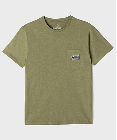 GEMO Tee-shirt manches courtes en jersey de coton flammé homme - Roadsign vert standard
