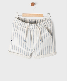 GEMO Short rayé en coton avec taille ajustable bébé garçon - LuluCastagnette Beige