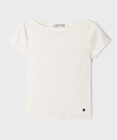 GEMO Tee-shirt manches courtes à col bateau fille - LuluCastagnette blanc standard