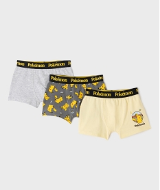 GEMO Boxers en coton stretch motif Pikachu garçon (lot de 3) - Pokemon Jaune