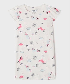 GEMO Chemise de nuit à motifs licornes fille Blanc