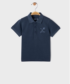 GEMO Polo en coton piqué avec motif brodé bébé garçon Bleu