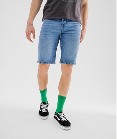 GEMO Bermuda en jean extensible coupe straight homme bleu standard