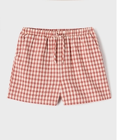 GEMO Short ample à carreaux avec taille ajustable fille Rose