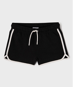 GEMO Short en maille French Terry avec taille ajustable fille noir standard