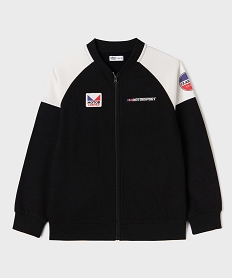 GEMO Sweat zippé à manches raglan look sport automobile garçon noir standard