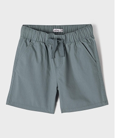 GEMO Short large en popeline de coton uni garçon Vert