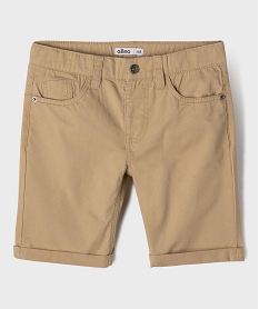 GEMO Bermuda regular en twill de coton à revers garçon Beige
