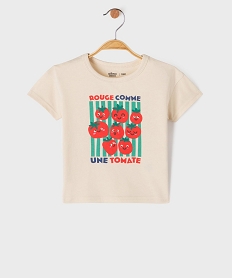 GEMO Tee-shirt manches courtes avec motifs tomates bébé garçon Beige