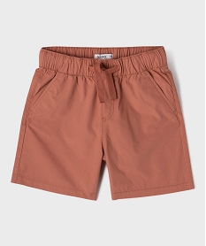 GEMO Short large en popeline de coton uni garçon Orange