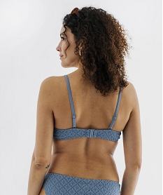 haut de maillot de bain corbeille a bonnets mousses femme bleu standardL031601_2