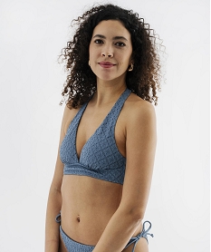 GEMO Haut de maillot de bain corbeille à bonnets moussés femme bleu standard