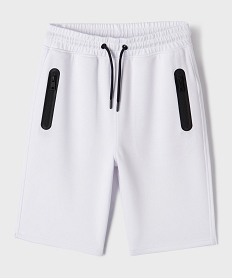 GEMO Short de sport avec taille ajustable garçon blanc vif