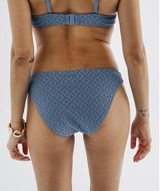 bas de maillot de bain culotte en maille ajouree femme bleu standardL039901_2