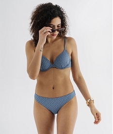 bas de maillot de bain culotte en maille ajouree femme bleu standardL039901_3