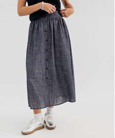 GEMO Jupe longue à boutons en chambray femme - LuluCastagnette Bleu