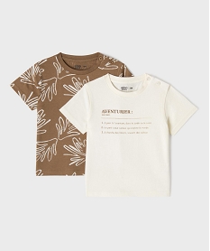 GEMO Tee-shirt manches courtes imprimés bébé garçon (lot de 2) Brun