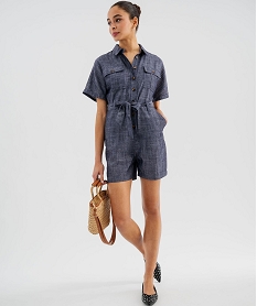 GEMO Combishort à manches courtes femme - LuluCastagnette Bleu