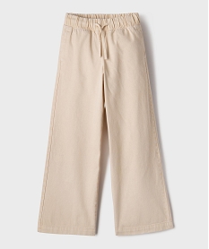 GEMO Jean large avec taille élastique ajustable fille Beige