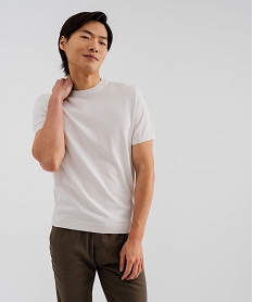 GEMO Tee-shirt manches courtes en maille homme Beige
