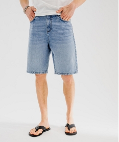 GEMO Bermuda en jean coupe loose homme Bleu