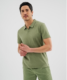 GEMO Polo manches courtes en jersey de coton flammé homme vert standard