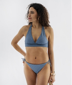 bas de maillot de bain culotte avec liens a nouer sur les hanches femme bleu standardL059201_3
