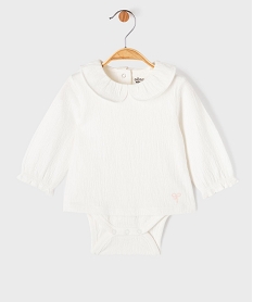 GEMO Body manches longues avec tee-shirt superposé bébé fille blanc standard