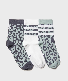 GEMO Chaussettes à motifs tachetés fille (lot de 3) - Adidas Gris