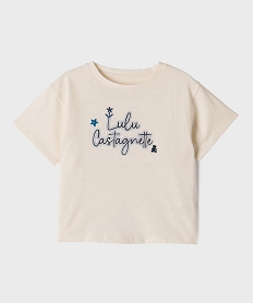 GEMO Tee-shirt manches courtes coupe ample en coton flammé fille - LuluCastagnette blanc standard