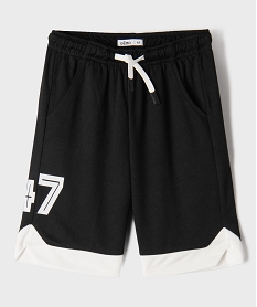 GEMO Bermuda de sport en mesh à taille élastiquée garçon noir standard