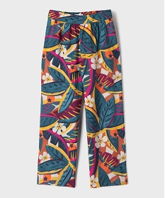 GEMO Pantalon large en viscose imprimée fille Bleu