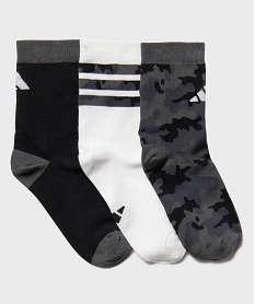 GEMO Chaussettes à motifs camouflage garçon (lot de 3) - Adidas noir standard