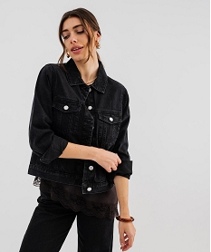 GEMO Veste en jean avec du coton recyclé femme noir standard