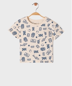 GEMO Tee-shirt en coton imprimé bébé garçon Beige