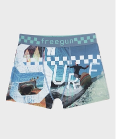 GEMO Boxer en microfibre motif surf garçon - Freegun Bleu