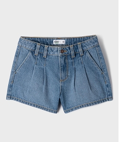 GEMO Short en jean à pinces avec taille ajustable fille bleu standard