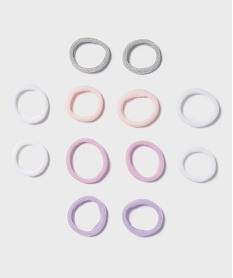 GEMO Élastiques à cheveux en mousse pastel et pailletés (lot de 12) Multicolore
