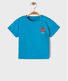 GEMO Tee-shirt manches courtes en jersey de coton imprimé devant et dos bébé garçon Bleu
