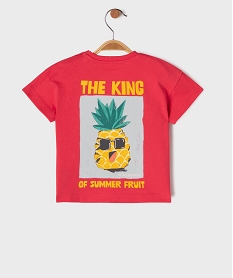 tee-shirt manches courtes en jersey de coton imprime devant et dos bebe garcon rougeL082101_3