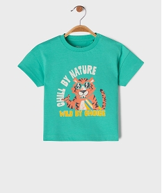 GEMO Tee-shirt manches courtes en jersey de coton imprimé bébé garçon vert standard
