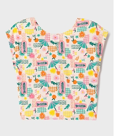 GEMO Blouse sans manches larges imprimée à col V au dos fille Rose
